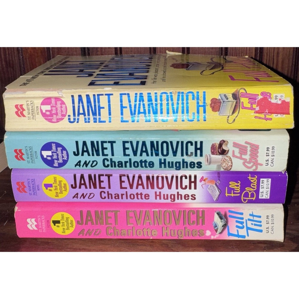 Janet Evanovich Full Series Books 1-4 Lot Full House Tilt Speed Blast Paperbacks